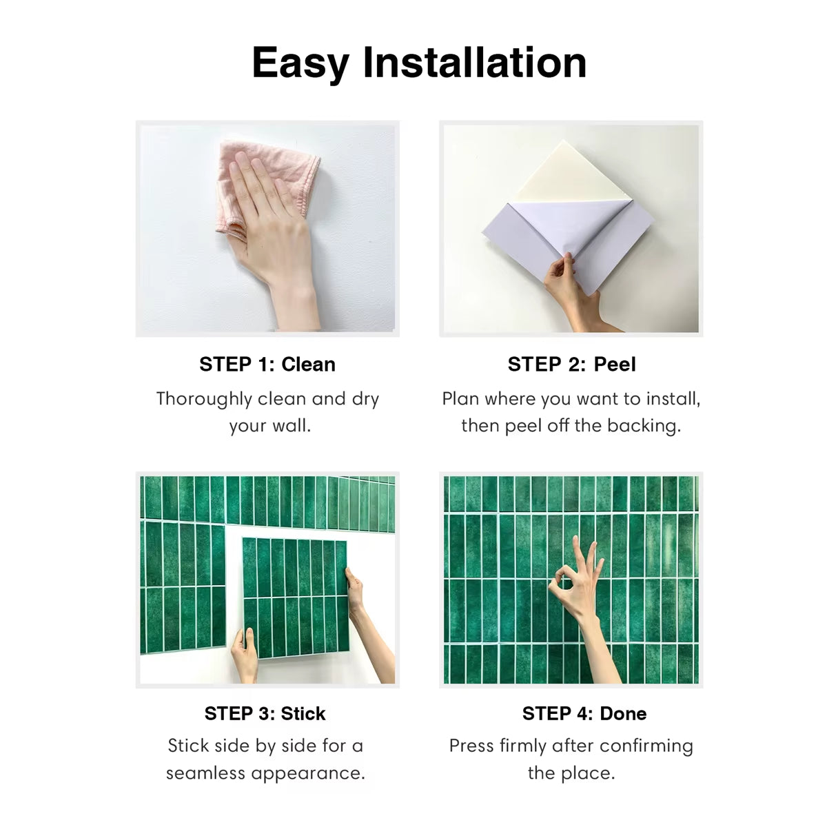 3D Wall Sticker Self-Adhesive 3D Wall Panel Peel and Stick Tile Backsplash for Kitchen Waterproof Tile Sticker